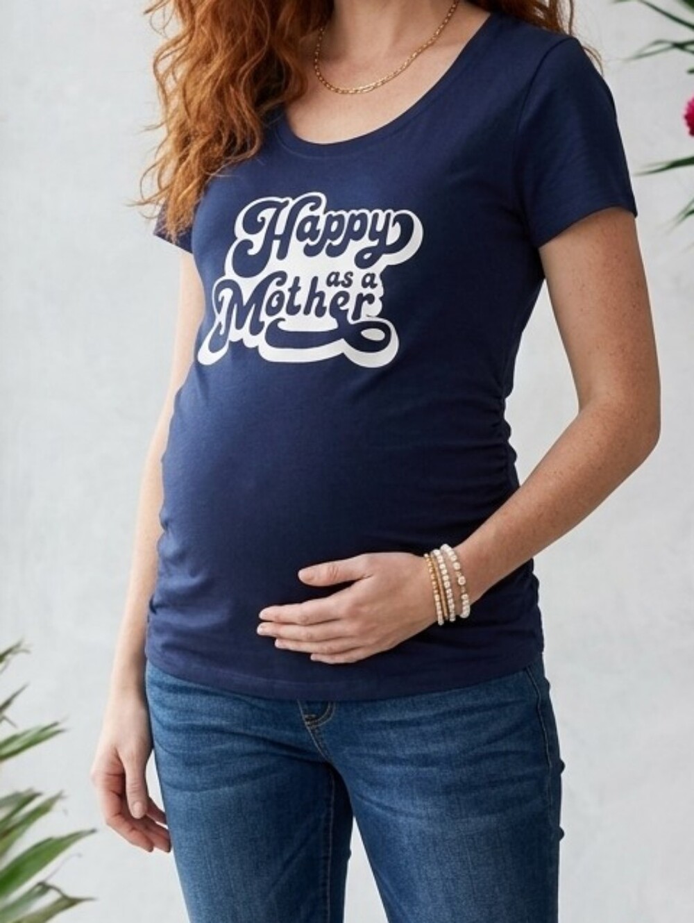 Motherhood Maternity "Happy as a Mother" Ruched Tee
